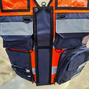 Safety Hi-Vis Reflective Vest Workwear Multi-Pocket Design 100% Polyester Mesh Customizable Color Logo Guard Uniform Men's All - Product Image 6