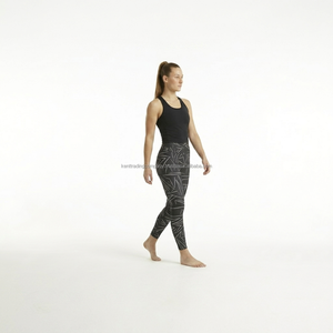 Leggings sublimés personnalisés pour femmes, avec logo de marque sur mesure, imprimé intégral, taille haute, pour yoga et fitness, vente en gros par le fabricant - Product Image 3