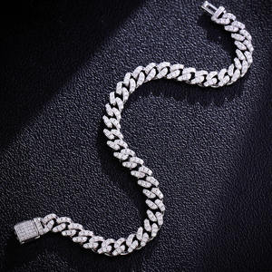 Luxury Iced Out Cuban Link Hip Hop Chain White Gold Finish <b>Statement</b> <b>Necklace</b> for Men Women Premium Streetwear Fashion Jewelry - Product Image 2