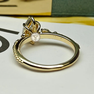 Anillo de Compromiso con Diamante Cultivado en Laboratorio con Corte de Pera, Certificado por IGI, para Mujer, Oro de 14K, Joyería Nupcial, Regalo - Product Image 2