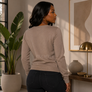 Cosh International Sisterhood Sorority Acrylic Jacquard Knit Sweater Logo Long Sleeve Embroidered Patch Uniform <b>Varsity</b> <b>Cardigan</b> - Product Image 5