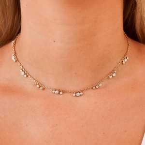 Collier pendentif en or massif 14 carats avec diamant rond serti clos, fermoir mousqueton, 16 pouces, pour superposition, usage quotidien, bijoux raffinés - Product Image 2