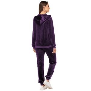 High-quality Two-piece Women's Plus Size Winter <b>Tracksuit</b> Set Soft Breathable <b>Velvet</b> Heavyweight 300g Anti-Bacterial - Product Image 4