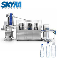 Machine de remplissage, lavage et bouchage entièrement automatique pour eau minérale en bouteille plastique 14-12-5