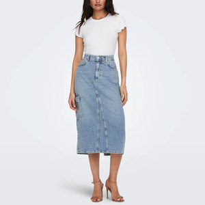 Regular Fit Midi Women Denim Skirts Available In Custom Color Custom Digital Printed Logo Women Denim Skirts - Product Image 3