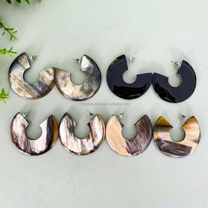 High Quality Handmade Modern Drop <b>Earrings</b> Latest Design Buffalo Horn Women's Jewelry with Customizable Options for Bulk Buyers - Product Image 3