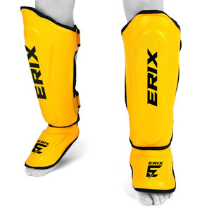 Protège-tibias en cuir pour la boxe et le Muay Thai, protection personnalisée des jambes avec sangle réglable, pour l'entraînement de kick-boxing et la boxe - Product Image 5
