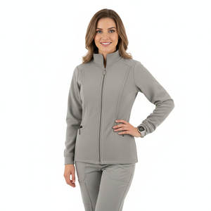 Blouse médicale chaude d'hiver pour femme, veste zippée intégrale, uniforme d'infirmière, manteau de réchauffement, tenue de travail pour dentiste, hôpital, médecin, blouses souples - Product Image 1