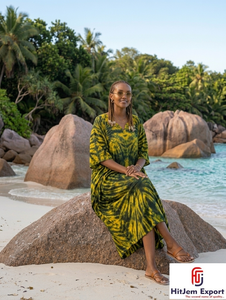 Printed <b>Kaftan</b> Dress Women <b>Summer</b> Beach Cover Up Loose Fit Silk Cotton Rayon Polyester Custom Manufacturer Bulk Order Supply - Product Image 4