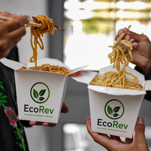 Boîte à nouilles en papier kraft biodégradable personnalisée en gros, imprimée, écologique, avec revêtement UV pour emballage de spaghetti à emporter - Product Image 5