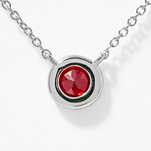 Wholesale 14K Yellow Gold Bezel Set Round Ruby Pendant Necklace 0.40ct Fine Jewelry Manufacturer Supplier for Women - Product Image 2