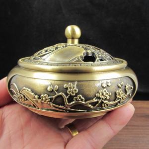 Porte-encens classique en métal de haute qualité, brûleur d'encens rétro en laiton et cuivre, décoration de luxe pour la maison - Product Image 5