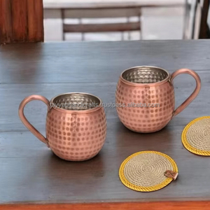 Taza de Agua de Cobre Martillado, Diseño Moderno, Forma Redonda, para Vajilla - Product Image 2