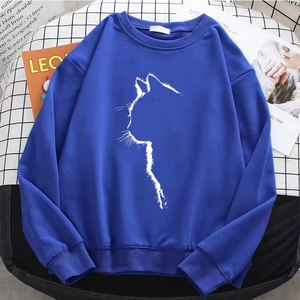 Sudaderas con capucha para mujer, profesionales, divertidas, con estampado de gato, sudaderas con capucha lisas, básicas, cálidas, de forro polar, suaves, transpirables, con cuello redondo - Product Image 3