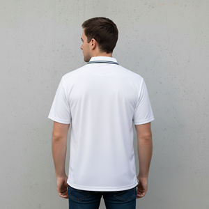 Polo T-shirt ajusté et confortable de couleur unie, léger, avec logo brodé personnalisé, pour usage décontracté et mode, idéal pour le golf. - Product Image 6