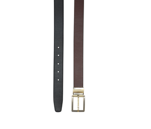 Ceinture en cuir noir grain fin OEM avec boucle rectangulaire noire mate pour tenue décontractée, de bureau et formelle - Product Image 3