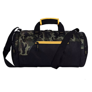 Luxury Sport Duffel <b>Bag</b> Genuine Leather Camouflage Black Yellow Zipper Closure Foldable Durable Shoe <b>Compartment</b> for Exercise - Product Image 2