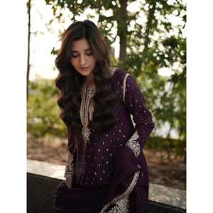 Women's Party Wear Embroidered <b>Suit</b> Set with Sequins Work - Product Image 2