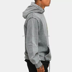 Sweat à capuche personnalisé pour hommes lavé en détresse 100% coton éponge française pull de haute qualité lavé à l'acide sweat à capuche vintage pour hommes - Product Image 6