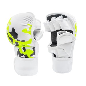 Guantes de MMA Negros Premium, Guantes de Piel Roja para Grappling, Guantes Profesionales de Artes Marciales para Sparring, Entrenamiento de Boxeo con Palma Abierta - Product Image 5