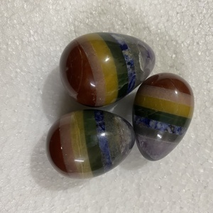 Œuf de cristal poli 7 Chakras en pierre gemme, pierre de massage Yoni pour la méditation, la décoration et les cadeaux, vente en gros - Product Image 4