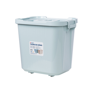 Boîte de rangement multifonctionnelle moyenne avec couvercle, organisateur polyvalent pour la maison, le bureau, la cuisine et le placard - Product Image 1