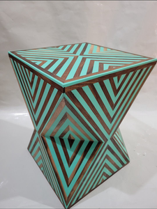 <b>Bedside</b> Market Price Sale Luxury Bone Inlay Wood and Resin Side <b>Table</b> Bone Inlay Stool Floral Bone Inlay for Living Room Product - Product Image 4