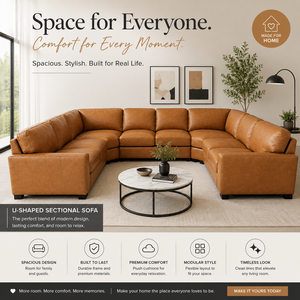 Sofá Seccional Modular en Forma de U para Sala de Estar Moderna con Asientos Profundos y Cómodos para Sala de Estar Moderna y de Concepto Abierto - Product Image 4