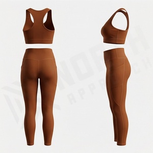 Conjunto de Yoga para Mujer de Marca Privada, Dos Piezas, Deportivo, a la Moda, Cintura Elástica, Ropa de Gimnasio Personalizada, Trajes de Entrenamiento - Product Image 2