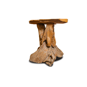 ARTERRA Luxury Teak Wood Root Natural Rustic Bar <b>Table</b> <b>Set</b> Handcrafted Backrest <b>Stools</b> Antique Design - Product Image 2