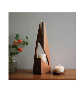 Meilleur porte-bougie écologique en bois foncé à motif floral, design personnalisé, fait main, style vintage classique, pièce personnalisée - Product Image 1