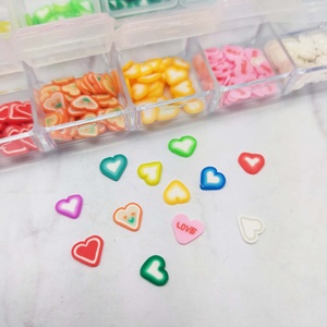 ดินโพลิเมอร์รูปหัวใจแบบแผ่น ของตกแต่งบ้านตุ๊กตาขนาดเล็ก คละสี งานฝีมือ DIY สำหรับเด็กอายุ 14 ปีขึ้นไป - Product Image 2