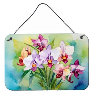 Orchidées multicolores NOUVELLES Aquarelle Décoration murale Aluminium Métal Porte Imprimés Suspendus pour Cuisine Bar Bathroom-8HX12W - Product Image 1