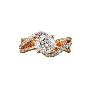 Rudakiya Brothers 14K Solid White Gold Classic <b>Cushion</b> Cut Lab Grown Diamond Engagement <b>Ring</b> 1.51 CT VVS Clarity Split Shank - Product Image 1
