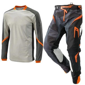 Nouveaux maillots de motocross personnalisés avec logo, % polyester, respirants, confortables, à manches courtes, pantalon de course moto noir - Product Image 6