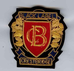 Indian Silk School Badges Handmade Bullion Wire Embroidery Blazer Crest Badge Luxury <b>Black</b> Label Style Golf Club Badge - Product Image 4
