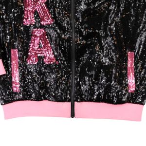 Black Pink <b>Sequin</b> <b>Jacket</b> Women Shimmer Bomber Outerwear Fashion Casual <b>Jacket</b> Long Sleeve Party Coat Stylish Embellished Apparel - Product Image 5