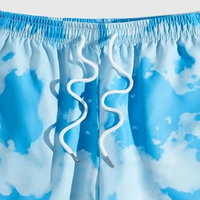 Shorts de Baño para Hombre, Diseño de Nubes, Secado Rápido, Cintura Media, Cordón Ajustable, Casuales, de Poliéster, Colores y Tallas Personalizables