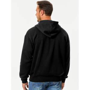 Sweat-shirts à capuche en molleton de coton décontractés pour hommes, fermeture éclair intégrale, manches longues, tailles XS à XXL, avec cordon de serrage - Product Image 3