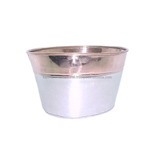 Jardinières de concepteur en métal pur de Brown Antique 99.9% pour des accessoires de Pot floral décoratifs de jardin de restaurant - Product Image 3