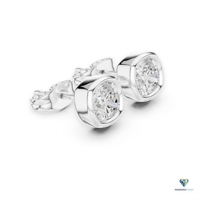 Ensemble pendentif et boucles d'oreilles en or blanc 2,50 carats avec diamants de laboratoire taille coussin, sertis en or massif 14 carats - Product Image 4