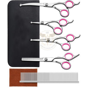 Kit Profesional de Tijeras para Peluquería Canina, Acero Inoxidable con Recubrimiento de Titanio, Punta Biselada, 23 Dientes, para Adelgazar, para Diestros - Product Image 5