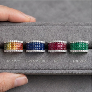 Handmade Fine Jewelry Special Design <b>Rainbow</b> Ring 18k Gold Real <b>Top</b> Quality Cross Band Ring Natural Diamond - Product Image 3