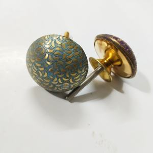 Elegante Pomo de puerta de latón vintage con detalles adornados, herrajes de metal redondos de primera calidad para interiores de casas clásicas - Product Image 2