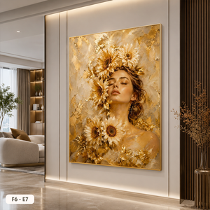 Espejo Decorativo de Pared con Diseño Único de Mujer y Girasoles, Decoración de Interiores, Marca Privada, Hecho en Vietnam, Marca HALO F6 - E7 - Product Image 2