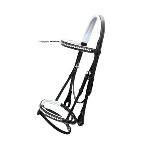 Brida de caballo de cuero inglés con cristales, diamantes de imitación y acolchados suaves, el más vendido, fabricante al por mayor - Product Image 1