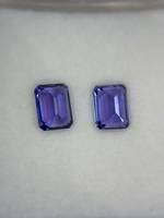 Tanzanite naturelle de qualité AAA, taille émeraude 6x8mm 3.83CT, pureté loupe, paire assortie, pierre précieuse facettée en vrac pour la fabrication de bijoux