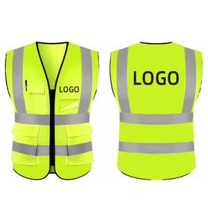 Chaleco de Seguridad Reflectante de Poliéster Fluorescente Amarillo de Alta Visibilidad ANSI Clase 2, Diseño Multibolsillos para Trabajo al Aire Libre - Product Image 5