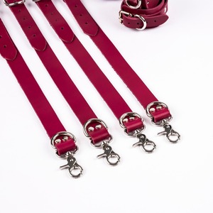 Genuine <b>Leather</b> Bed Restraints High Quality Bondage Straps Set Adjustable <b>Wrist</b> Ankle <b>Cuffs</b> Belts Set RTTS-0123 - Product Image 5