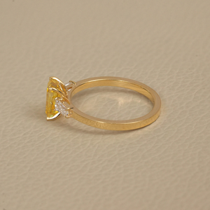 14K Solid Gold 2.07 Carat Blue Lab Grown Multi Shape Diamond Pear Open Bypass <b>Ring</b> Children's Luxury <b>Adjustable</b> Trendy IGI - Product Image 2